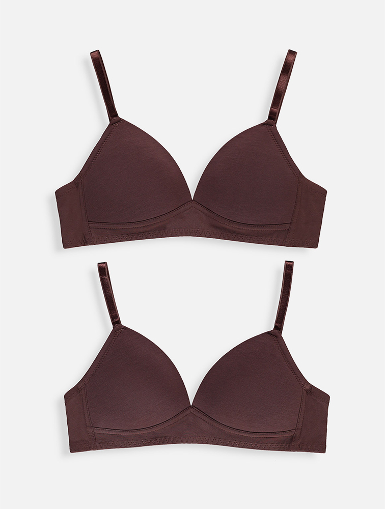 MyRunway Shop Woolworths Chocolate Plain Padded Bras 2 Pack for Women